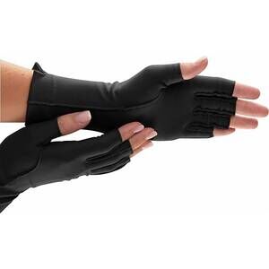 NEW ISOTONER women's fingerless therapeutic gloves in black